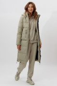 Купить Пальто утепленное женское зимние бирюзового цвета 112253Br, фото 2