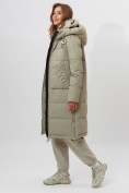 Купить Пальто утепленное женское зимние бирюзового цвета 112253Br, фото 3