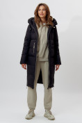 Купить Пальто утепленное женское зимние черного цвета 112253Ch