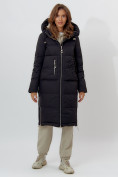 Купить Пальто утепленное женское зимние черного цвета 112253Ch, фото 10