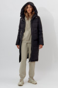 Купить Пальто утепленное женское зимние черного цвета 112253Ch, фото 6