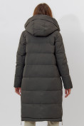 Купить Пальто утепленное женское зимние темно-зеленого цвета 112253TZ, фото 7