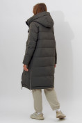 Купить Пальто утепленное женское зимние темно-зеленого цвета 112253TZ, фото 8