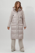 Купить Пальто утепленное женское зимние бежевого цвета 112261B
