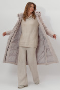 Купить Пальто утепленное женское зимние бежевого цвета 112261B, фото 11