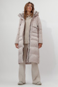 Купить Пальто утепленное женское зимние бежевого цвета 112261B, фото 12