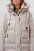 Купить Пальто утепленное женское зимние бежевого цвета 112261B, фото 4