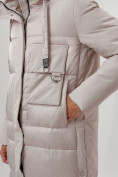 Купить Пальто утепленное женское зимние бежевого цвета 112261B, фото 5