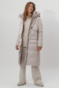 Купить Пальто утепленное женское зимние бежевого цвета 112261B, фото 8