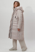 Купить Пальто утепленное женское зимние бежевого цвета 112261B, фото 9