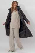 Купить Пальто утепленное женское зимние черного цвета 112261Ch, фото 4