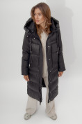Купить Пальто утепленное женское зимние черного цвета 112261Ch, фото 6