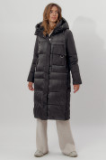 Купить Пальто утепленное женское зимние черного цвета 112261Ch, фото 7