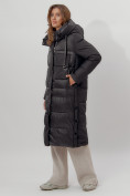 Купить Пальто утепленное женское зимние черного цвета 112261Ch, фото 8