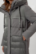 Купить Пальто утепленное женское зимние цвета хаки 112261Kh, фото 9