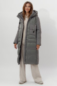 Купить Пальто утепленное женское зимние цвета хаки 112261Kh, фото 6