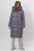 Купить Пальто утепленное женское зимние серого цвета 112261Sr