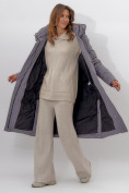 Купить Пальто утепленное женское зимние серого цвета 112261Sr, фото 7