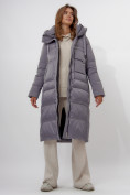 Купить Пальто утепленное женское зимние серого цвета 112261Sr, фото 11