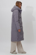Купить Пальто утепленное женское зимние серого цвета 112261Sr, фото 3