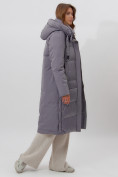 Купить Пальто утепленное женское зимние серого цвета 112261Sr, фото 9