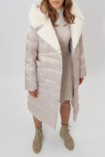 Купить Пальто утепленное женское зимние бежевого цвета 112268B, фото 9