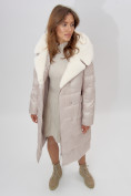 Купить Пальто утепленное женское зимние бежевого цвета 112268B, фото 10