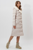 Купить Пальто утепленное женское зимние бежевого цвета 112268B, фото 13