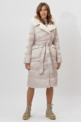 Купить Пальто утепленное женское зимние бежевого цвета 112268B