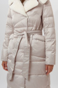 Купить Пальто утепленное женское зимние бежевого цвета 112268B, фото 17