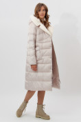 Купить Пальто утепленное женское зимние бежевого цвета 112268B, фото 4