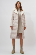 Купить Пальто утепленное женское зимние бежевого цвета 112268B, фото 8
