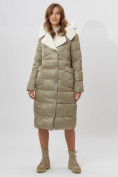 Купить Пальто утепленное женское зимние бирюзового цвета 112268Br, фото 2