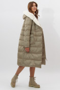 Купить Пальто утепленное женское зимние бирюзового цвета 112268Br, фото 14