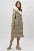Купить Пальто утепленное женское зимние бирюзового цвета 112268Br, фото 3
