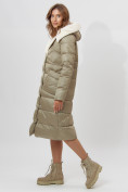 Купить Пальто утепленное женское зимние бирюзового цвета 112268Br, фото 4