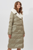 Купить Пальто утепленное женское зимние бирюзового цвета 112268Br, фото 5