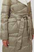 Купить Пальто утепленное женское зимние бирюзового цвета 112268Br, фото 8