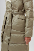 Купить Пальто утепленное женское зимние бирюзового цвета 112268Br, фото 9