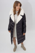 Купить Пальто утепленное женское зимние черного цвета 112268Ch, фото 14