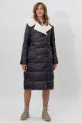 Купить Пальто утепленное женское зимние черного цвета 112268Ch