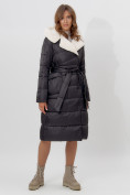 Купить Пальто утепленное женское зимние черного цвета 112268Ch, фото 2