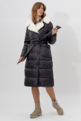 Купить Пальто утепленное женское зимние черного цвета 112268Ch, фото 15