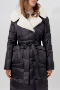 Купить Пальто утепленное женское зимние черного цвета 112268Ch, фото 16
