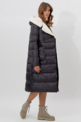 Купить Пальто утепленное женское зимние черного цвета 112268Ch, фото 5