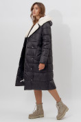 Купить Пальто утепленное женское зимние черного цвета 112268Ch, фото 6