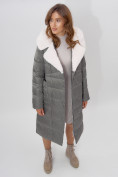 Купить Пальто утепленное женское зимние серого цвета 112268Sr, фото 19