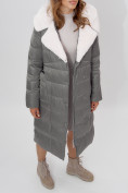 Купить Пальто утепленное женское зимние серого цвета 112268Sr, фото 20