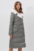 Купить Пальто утепленное женское зимние серого цвета 112268Sr, фото 10
