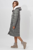 Купить Пальто утепленное женское зимние серого цвета 112268Sr, фото 8